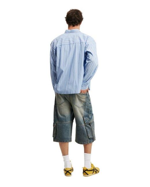 Cotton On Blue Super Baggy Jort for men