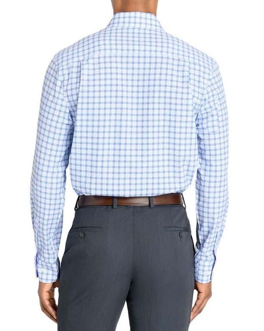 W.r.k. Blue Regular Fit Plaid Performance Dress Shirt for men