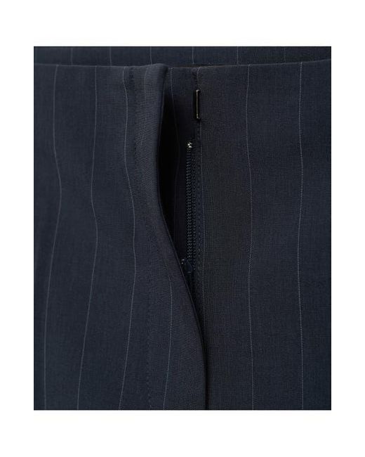 Mango Blue Chalk Stripe Straight Leg Trousers