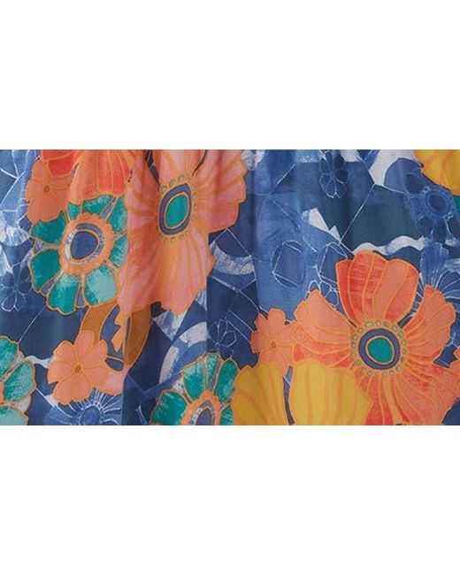 O'neill Sportswear Blue Aya Floral One-shoulder Cutout Maxi Dress