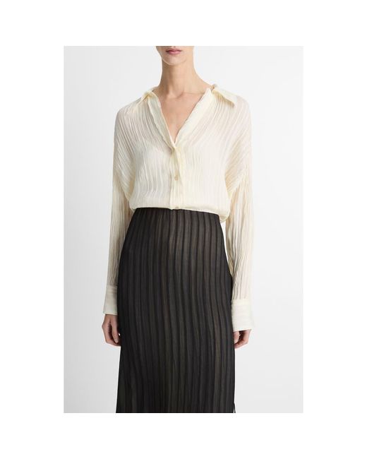 Vince White Crushed Stripe Shirt