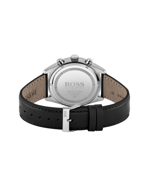 Boss Black Champion Chronograph Leather Strap Watch for men
