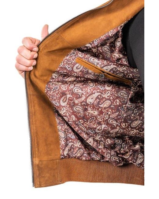 Maceoo Brown Pythondesert Snakeskin Embossed Leather Jacket for men