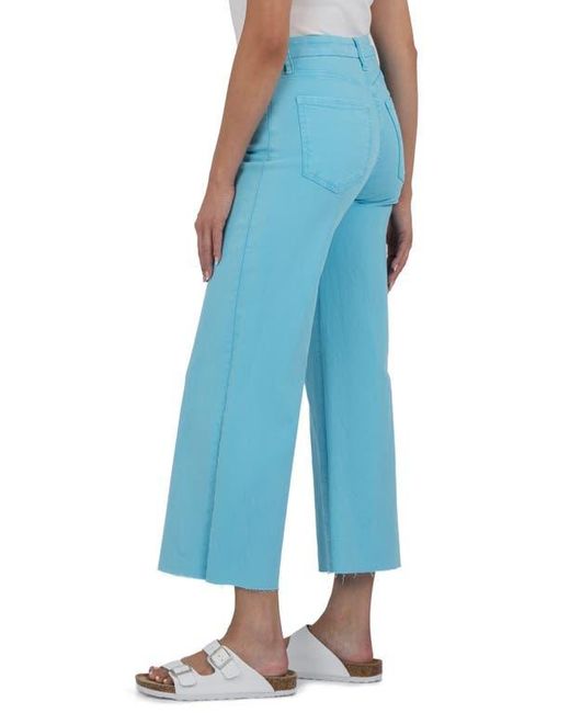Kut From The Kloth Blue Meg Fab Ab Raw Hem High Waist Ankle Wide Leg Jeans