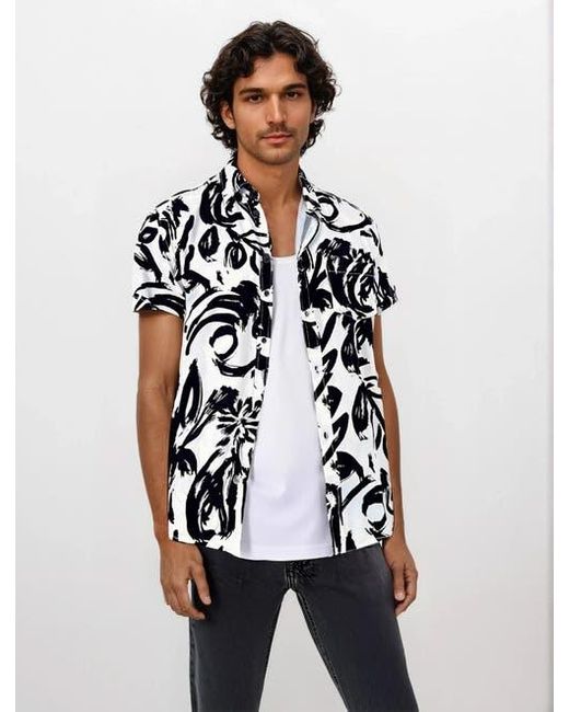 Ledger & Ford Gray Redondo Abstract Shirt for men