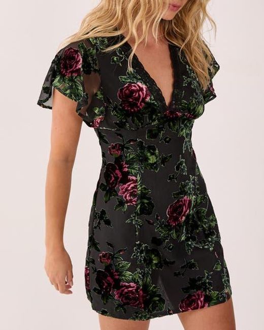 Nasty Gal Black Lace Trim Cut Out Mini Dress