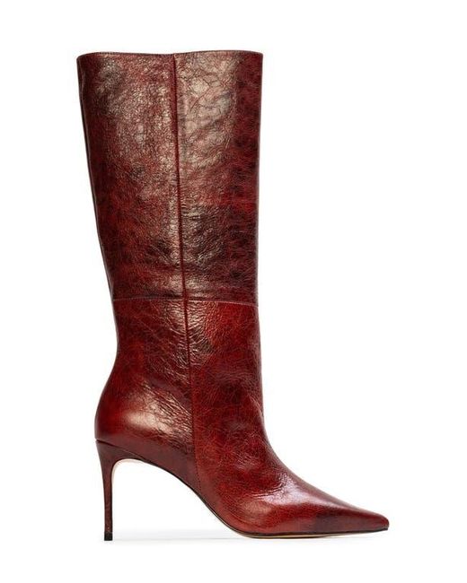 Black Suede Studio Red Friday 80 Pointed Toe Knee High Boot