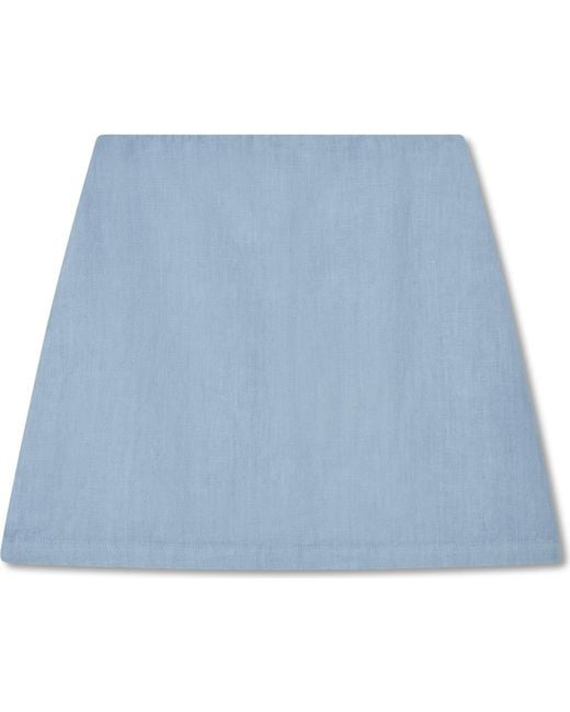 VIR VITA Blue Ines Linen Mini Skirt