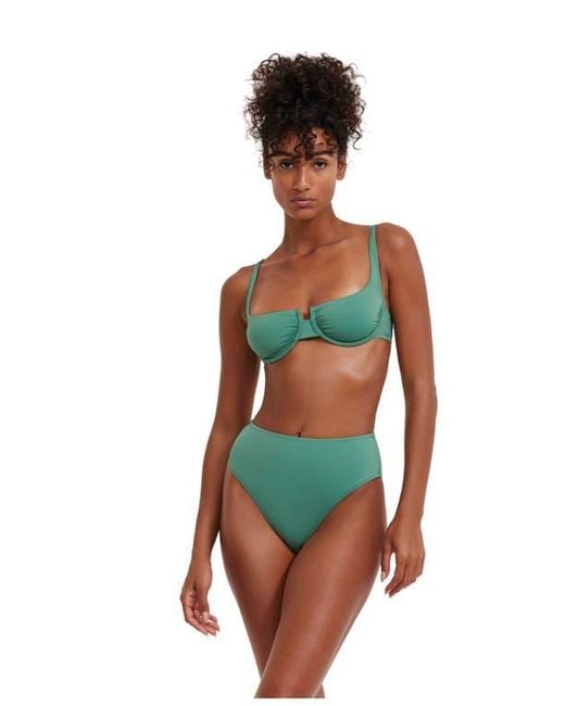 Flirtt Gottex Green Solid Underwire Bikini Top