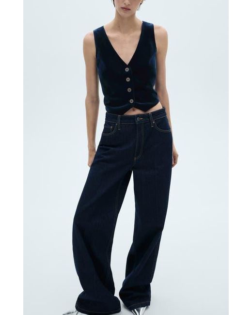 Mango Black Xenphi Velvet Vest