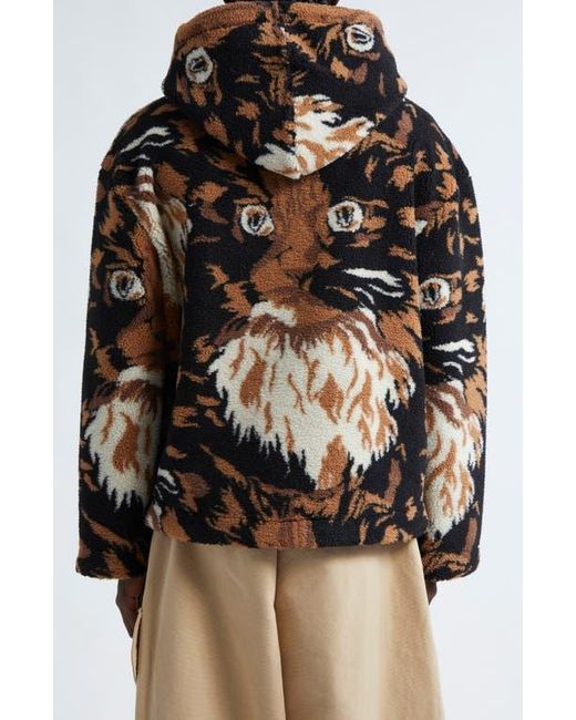 Cat print fleece jacket new arrivals