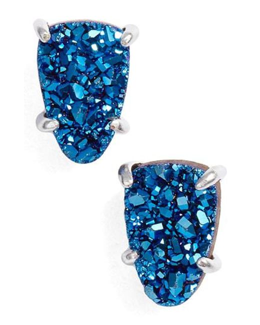 Lyst Kendra Scott Harriet Drusy Earrings In Blue Kendra Scott Blue Harriet Drusy Earrings Lyst