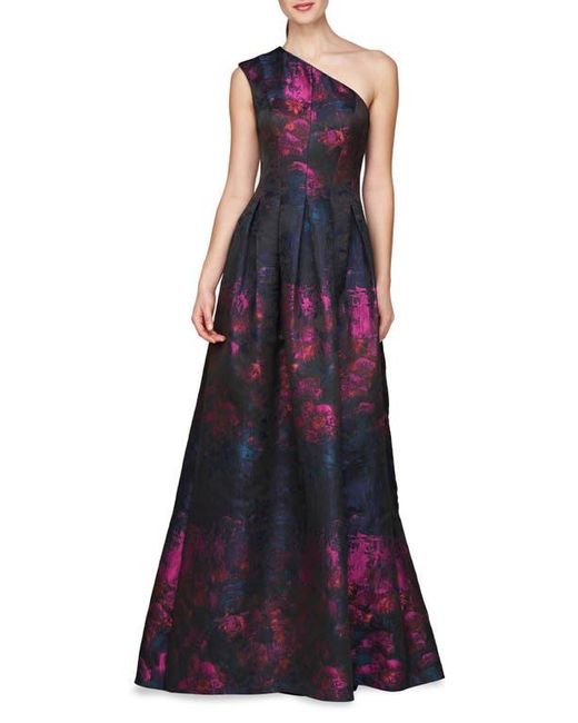 kay unger one shoulder gown