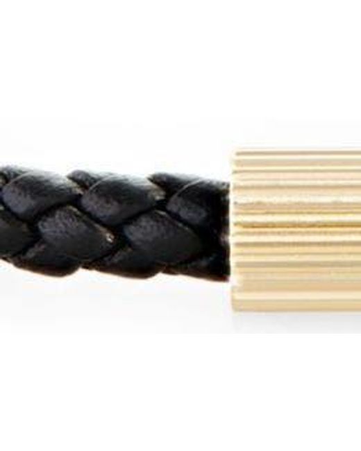 Ferragamo Black Lighter Braided Leather Bracelet for men