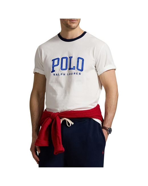 Polo Ralph Lauren White Big & Tall Logo Jersey T-Shirt for men