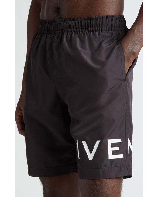 Givenchy Black Logo Swim Trunks for men