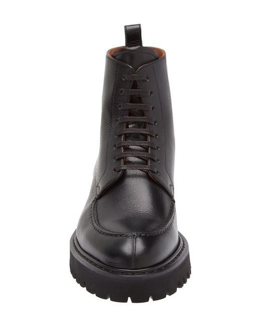 Armando Cabral Black Curco Lug Sole Boot for men