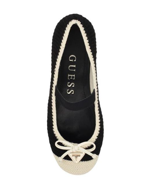 Guess White Maysa Mary Jane Cap Toe Flat