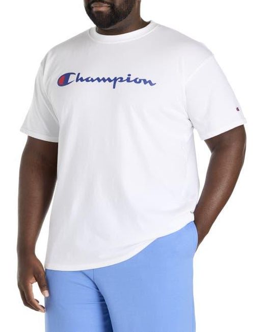 Champion White Big & Tall Script T-Shirt for men