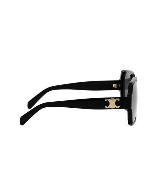 Céline Black Triomphe 60Mm Square Sunglasses
