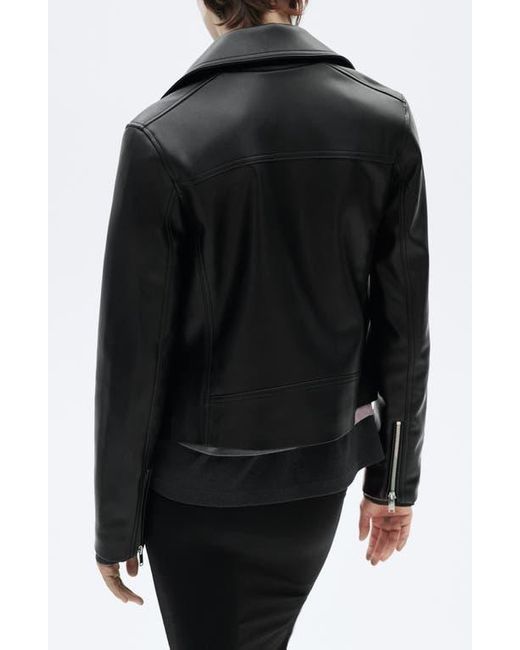 Mango Black Faux Leather Moto Jacket