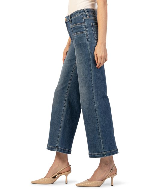 Kut From The Kloth Blue Meg Seamed High Waist Ankle Flare Jeans