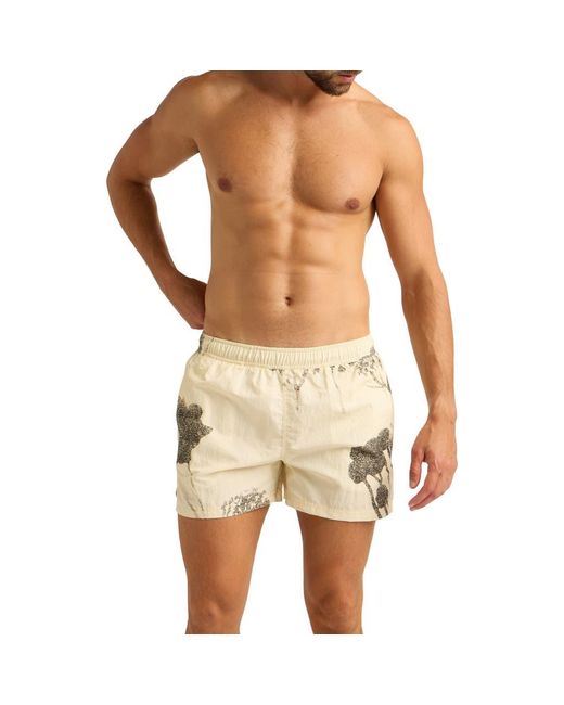 AUTO-REPLY™ Blue Print 4-Inch Nylon Swim Trunks for men