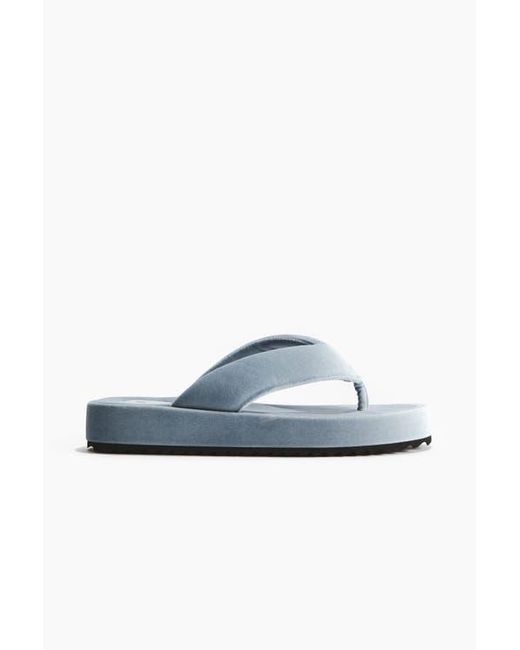 H&M Blue Velour Flip-Flops