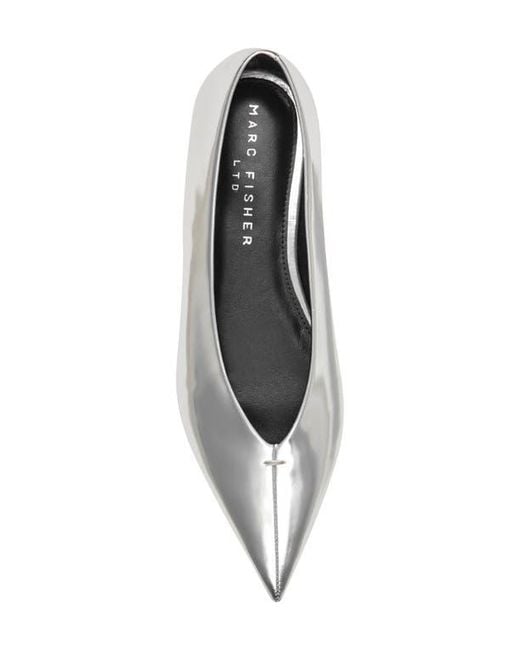 Marc Fisher White Casee Pointed Toe Flat