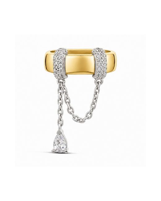 SHYMI White Statement Pavé Chain Ring
