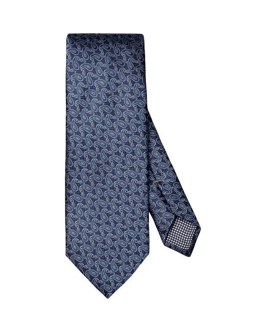 Eton of Sweden Blue Paisley Silk Jacquard Tie for men