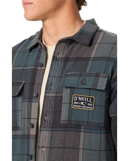 O'neill Sportswear Black Redmond Fleece Lined Button-Up Shirt Jacket for men