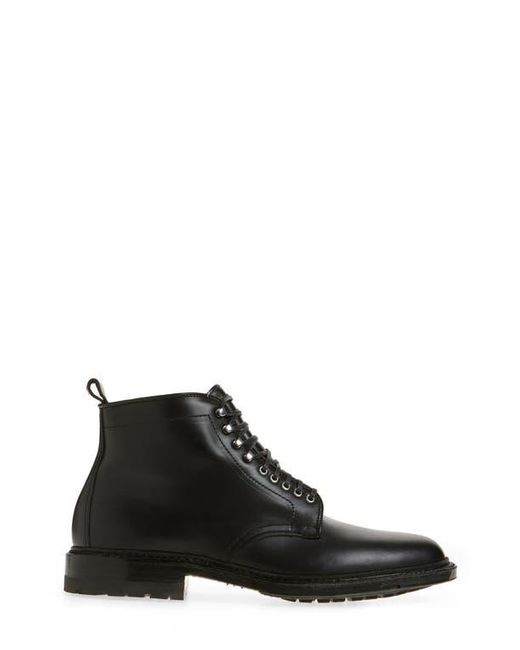 Alden Black Plain Toe Lace-Up Boot for men