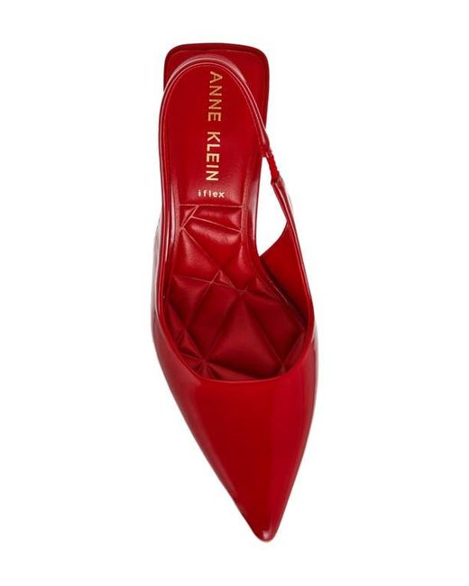 Anne Klein Red Itzy Pointed Toe Slingback Pump