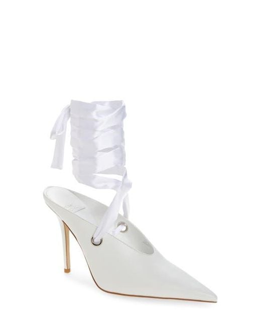 Jeffrey Campbell White Grateau Ankle Wrap Mule