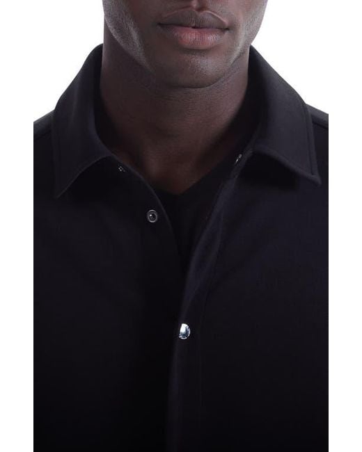 Bugatchi Blue Soft Touch Snap-Up Shirt for men