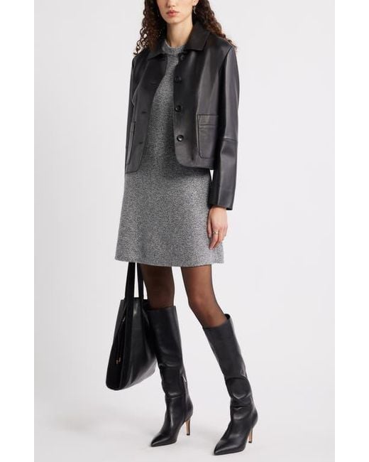 Nordstrom Marled Long Sleeve Wool & Cashmere Fit & Flare Minidress in Gray  | Lyst