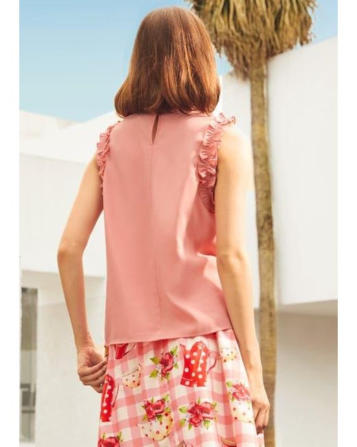 ModCloth Red Something Sweet Ruffle Top