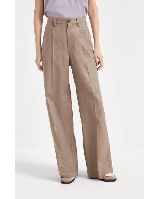 Brunello Cucinelli Natural Five-Pocket Trousers