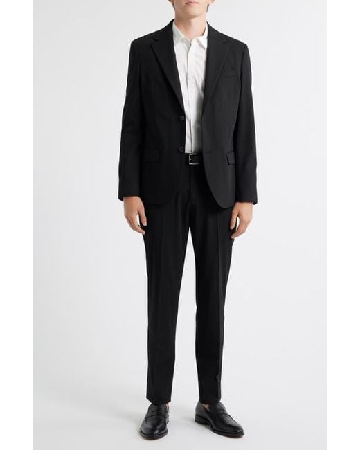 Open Edit Black Slim Fit Solid Stretch Suit Jacket for men
