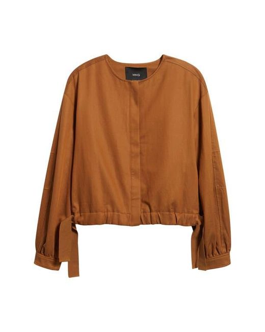 Mango Brown Mojito Tie Hem Jacket