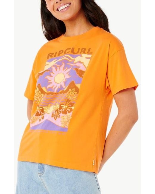 Rip Curl Orange Dune Dancer Relaxed Graphic T-Shirt