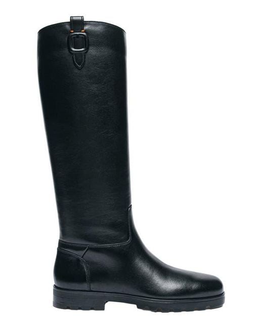 Santoni Black Leather Boot