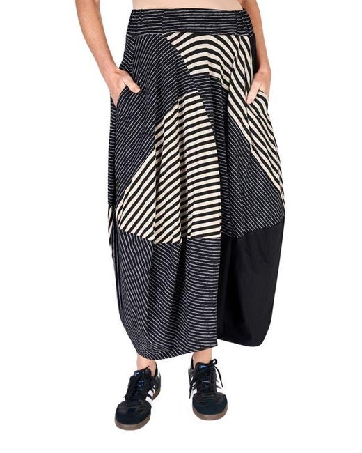 Alembika Black Patchwork Jersey Maxi Skirt