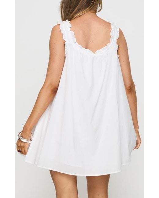 Princess Polly Women's White Swing Ruffle Cotton Minidress -  www.ice4pros.com.br