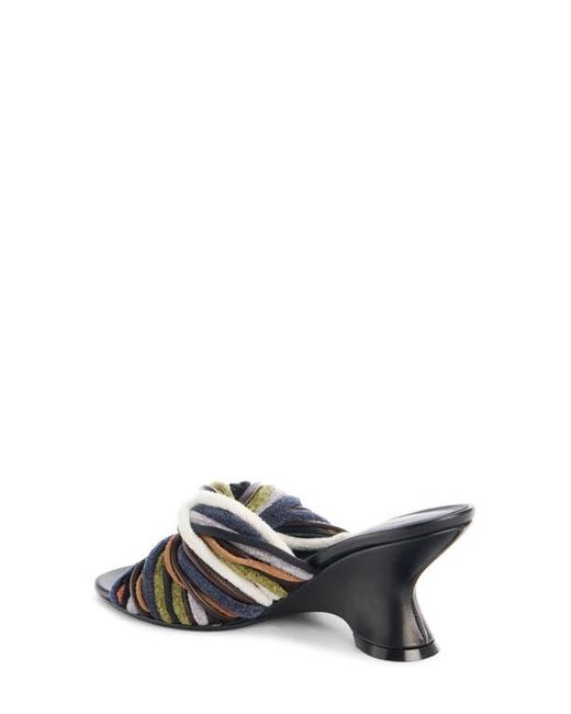 Dries Van Noten Blue Dented Wedge Slide Sandal