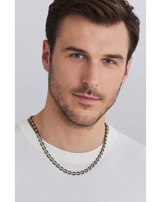 Lagos Black Anthem 18K Matte Ceramic Oval Link Necklace