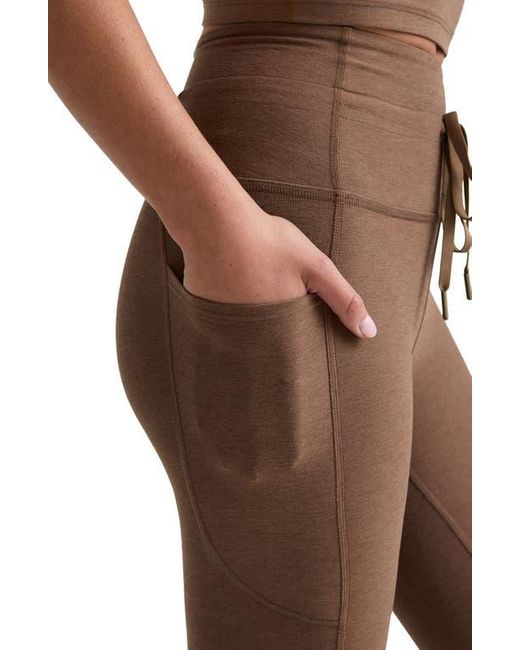Beyond Yoga Brown Space Dye Pocket Midi Leggings