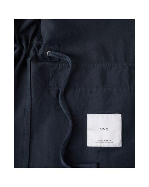Mango Blue Button Front Chore Jacket for men