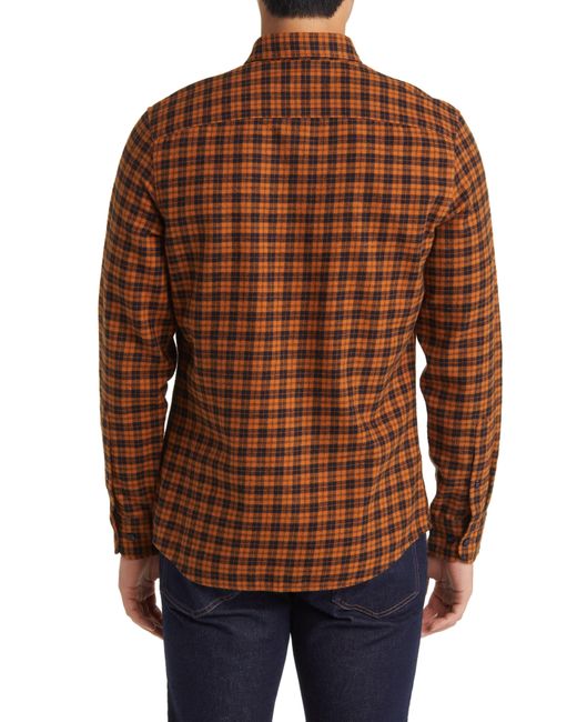 Nordstrom Brown Marcus Trim Fit Check Flannel Button-down Shirt for men